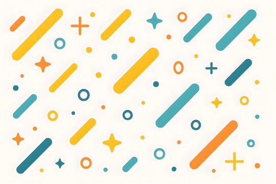 Abstract geometric pattern with colorful rounded lines and shapes