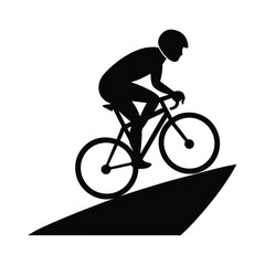 Obraz premium Silhouette of cyclist ascending steep incline