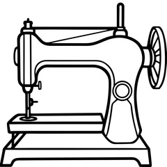 Vintage Sewing Machine on Table – Art Vector