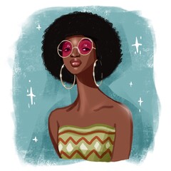  beautiful black girl with afro hair style