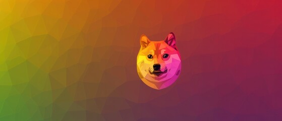 Doge coin logo and rainbow wallpaper diversity background abstract and gradient.