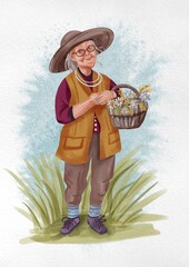  old lady with basket