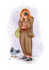 young woman taking pictures