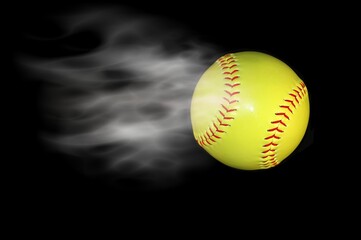 smoking baseball with black background