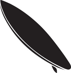 Monochromatic Surfboard Silhouette Illustration Sporting a Smooth Outline for Surfing Enthusiasts and Water Sport Aficionados to Enjoy
