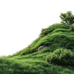 Exploring lush green hills nature landscape vibrant environment serene viewpoint scene isolated on transparent background