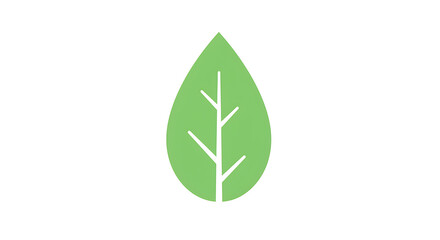 Fototapeta premium Simple Green Leaf: A clean, stylized graphic presents a minimalist illustration of a vibrant green leaf. Perfect for representing nature, growth, and environmental themes.