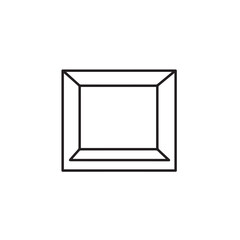 Vector art of simple square outline icon for design and framing