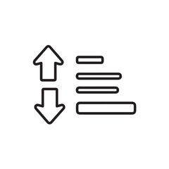 Vector art of sort and order icon with up and down arrows and list