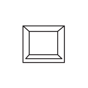 Vector art of simple square outline icon for design and framing