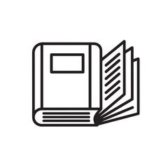 Vector art of open book with pages isolated on white background