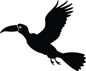 flying hornbill bird silhouette © Pink