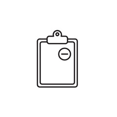 Vector art of clipboard with minus symbol icon