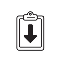 Vector art of clipboard with download arrow icon