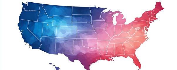 Electoral college map of the United States with statebystate electoral vote distribution, political colors and clear, interactive design elements