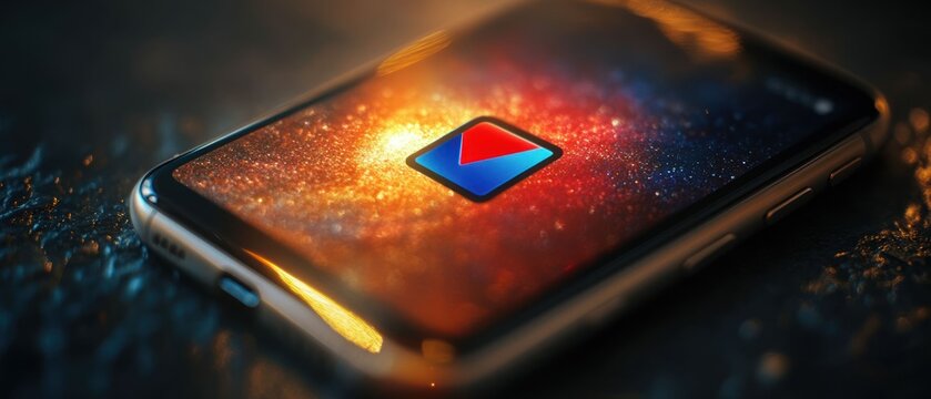 Cosmic Smartphone Display: A Futuristic Mobile App Icon