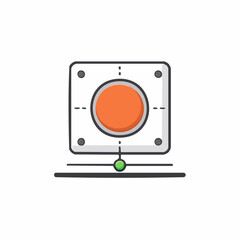Abstract Technology Concept: Square Device with Circle and Green Connection Point