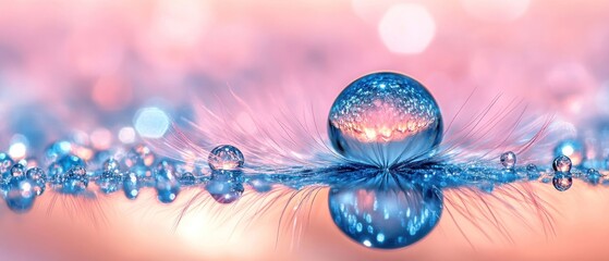 Macro Photography: Dandelion Seedhead with Dewdrops
