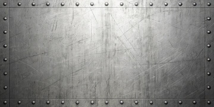 Metal plate with rivets, perfect for industrial backgrounds, textures, and designs with a vintage or grunge aesthetic and feel