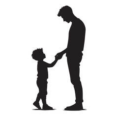 Father and child silhouette embrace for family and love themes