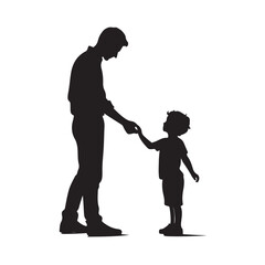 Father holding child in a loving embrace silhouette