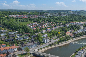 Ausblick von oben auf die Stadt Donauwörth in Bayerisch-Schwaben