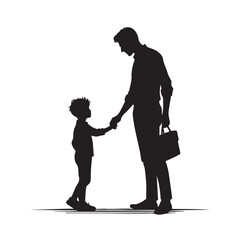 Father and child silhouette celebrating togetherness and family bonds