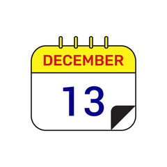 13 december calendar icon vector illustration design