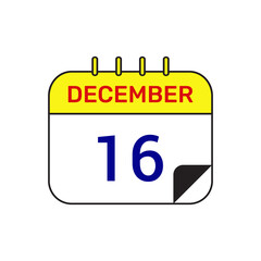 16 december calendar icon vector illustration design