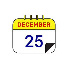 25 december calendar icon vector illustration design