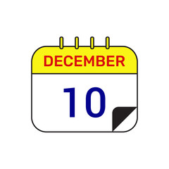 10 december calendar icon vector illustration design