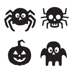 Halloween Icon Set – Flat Vector Design with Spooky Symbols