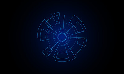 Sci fi futuristic user interface, HUD, Technology abstract background , Vector illustration.	
