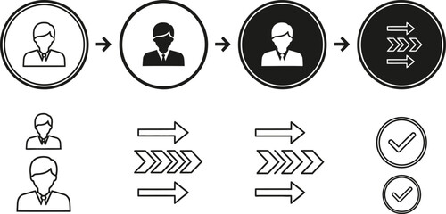 Process diagram workflow steps transformation progression