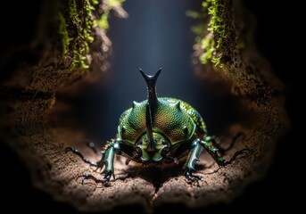 Fototapeta premium stag beetle on the wood 