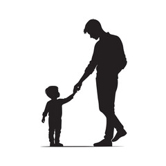 A father and child embracing in a heartwarming silhouette design
