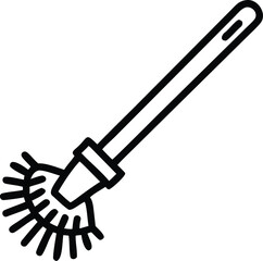 plastic toilet brush line art silhouette