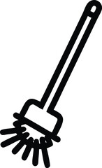 plastic toilet brush line art silhouette
