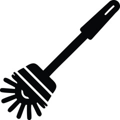 plastic toilet brush line art silhouette