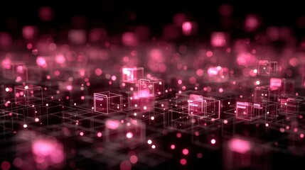 Abstract network grid with files and folders, futuristic software interface, digital document management system, store, search and organize documents, corporate business, paperless office