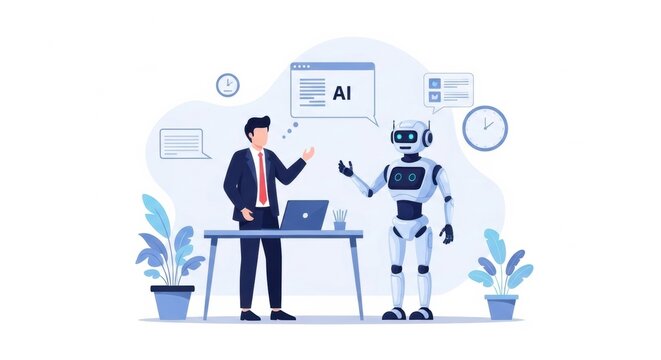 Human collaboration with advanced AI demonstrates efficiency and enhanced modern workplace