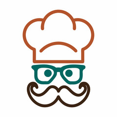 Minimal Culinary Logo Chef Icon Vector Illustration.