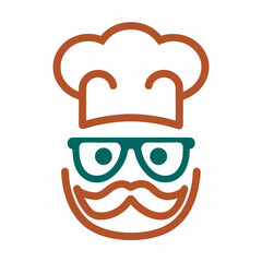 Minimal Culinary Logo Chef Icon Vector Illustration.