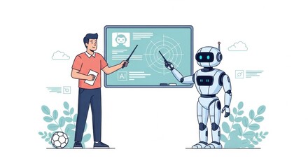 Teaching collaboration between human and advanced robot using artificial intelligence board