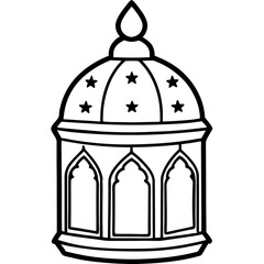 Starry Dome Lantern Line Art