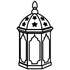 Starry Dome Lantern Line Art