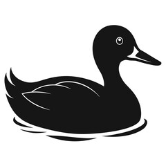 Swimming Duck Silhouette Vector
