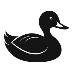 Swimming Duck Silhouette Vector