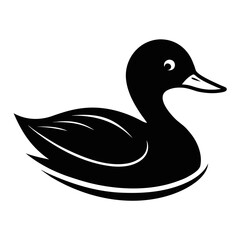 Swimming Duck Silhouette Vector