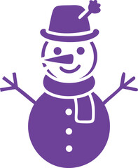 snowman with hat and scarf silhouette